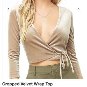 Crop Velvet wrap top